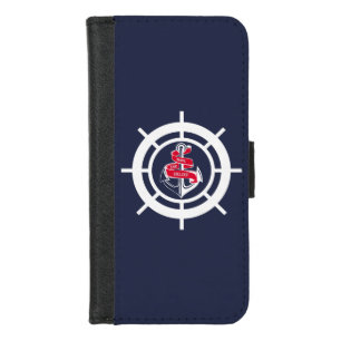 Anchor and steering wheel iPhone 8/7 wallet case