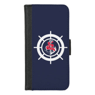 Anchor and steering wheel iPhone 8/7 wallet case