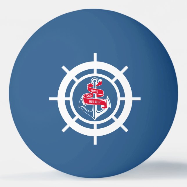 Anchor and steering wheel ping pong ball (Front)