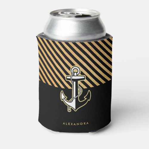 Anchor And Stripes Can Cooler