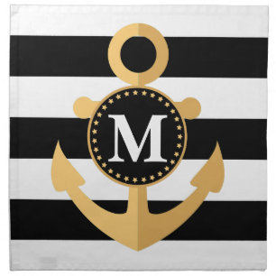 Anchor and Stripes Cloth Napkin