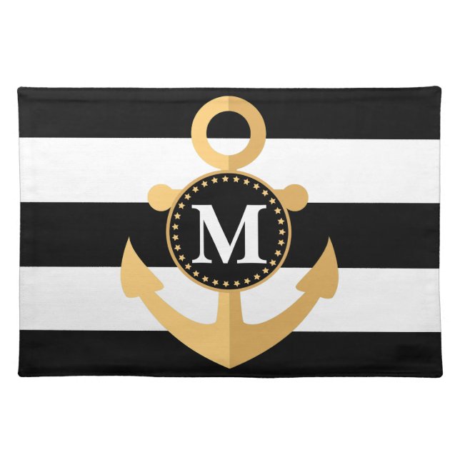 Anchor and Stripes Cloth Placemat (Front)