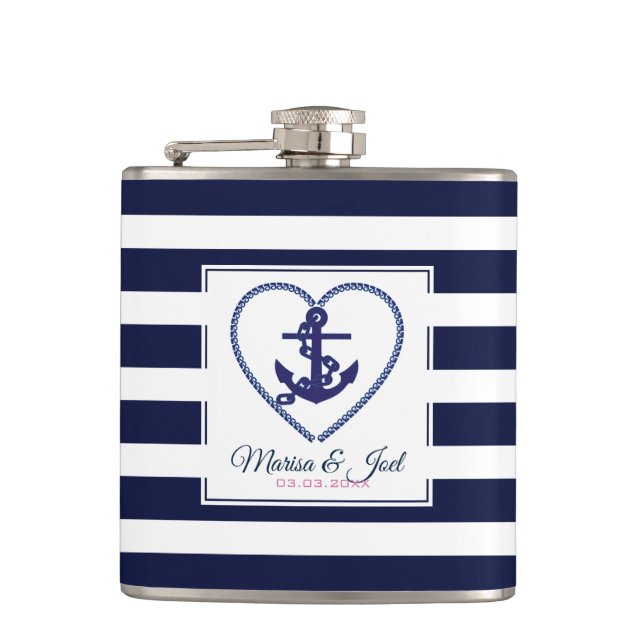 Anchor And Stripes Flask (Front)