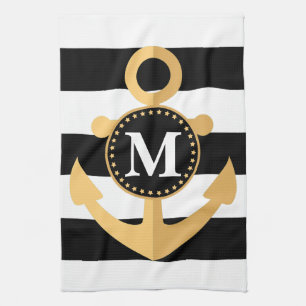 Anchor and Stripes Kitchen Towel