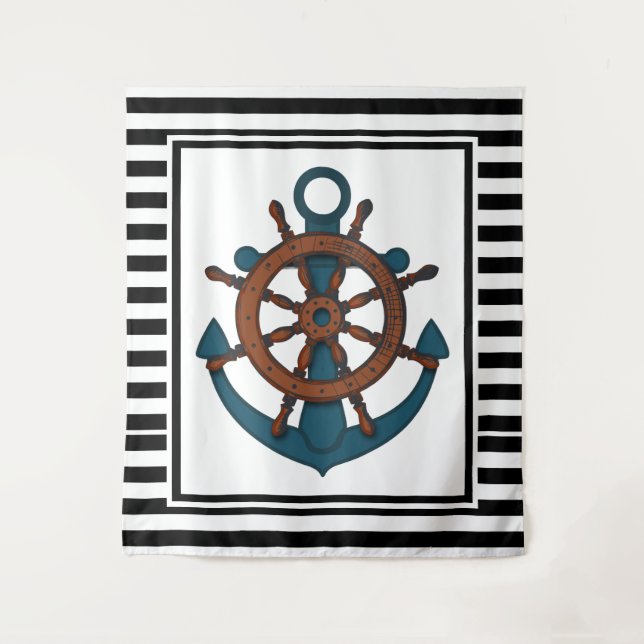 Anchor and Stripes Tapestry (Front)
