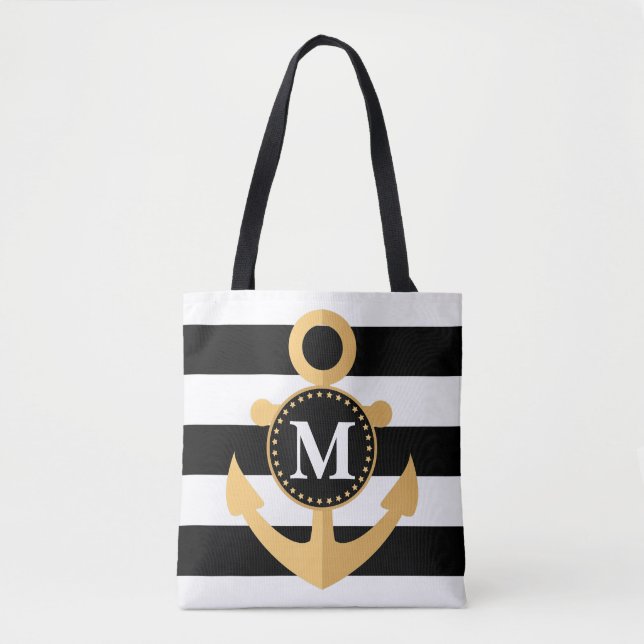 Anchor and Stripes Tote Bag (Front)
