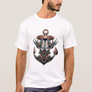 Anchor and Swallows tattoo design   T-Shirt