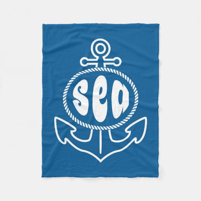 Anchor And The Sea Fleece Blanket (Front)