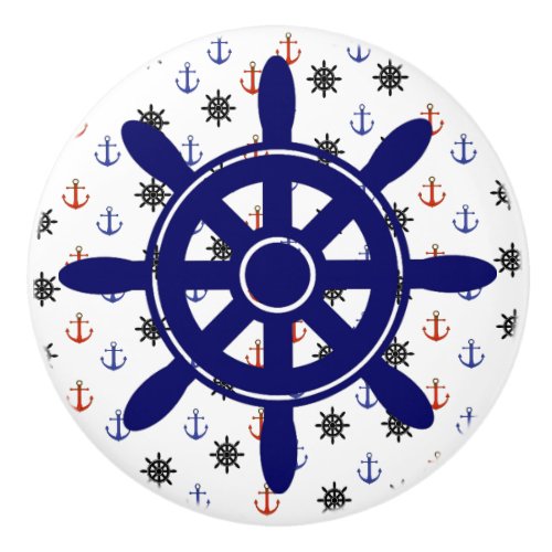 Anchor and Wheel  Nautical Themed Cabinet Knob