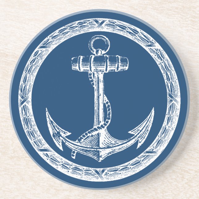 Anchor and Wreath Drink Coaster (Front)