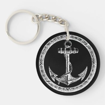 Anchor And Wreath Keychain by TimeEchoArt at Zazzle