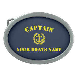 Anchor and your boats name belt buckle