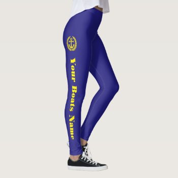 Anchor And Your Boats Name Leggings by customthreadz at Zazzle