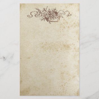 Anchor Antique Stained Floral Stationery Paper by camcguire at Zazzle
