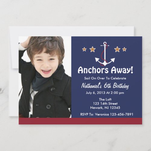 Anchor Away Birthday Invitation