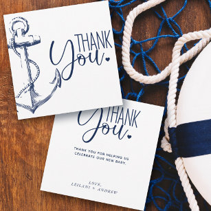 Anchor Baby Shower Thank You Card