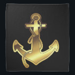 Anchor Bandana<br><div class="desc">Gold and Black Anchor Bandana. Smart and stylish design. Great for sailing or motorcycling head wear.</div>