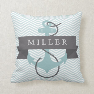 Anchor & Banner Personalized Throw Pillow