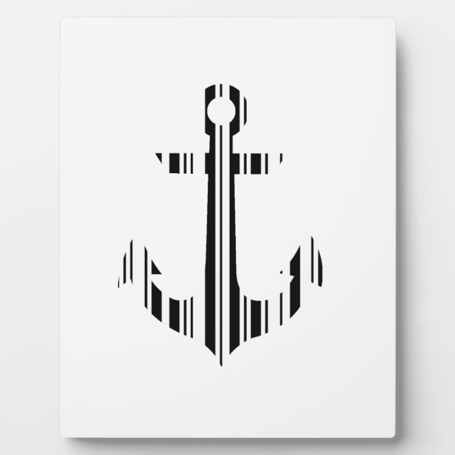 ANCHOR BAR CODE Boat Barcode Pattern Design Plaque (Front)
