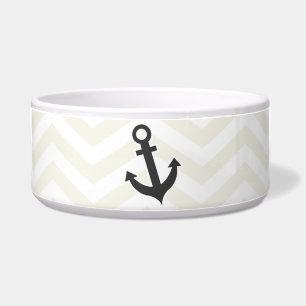 Anchor; Beige Chevron; zig zag Bowl