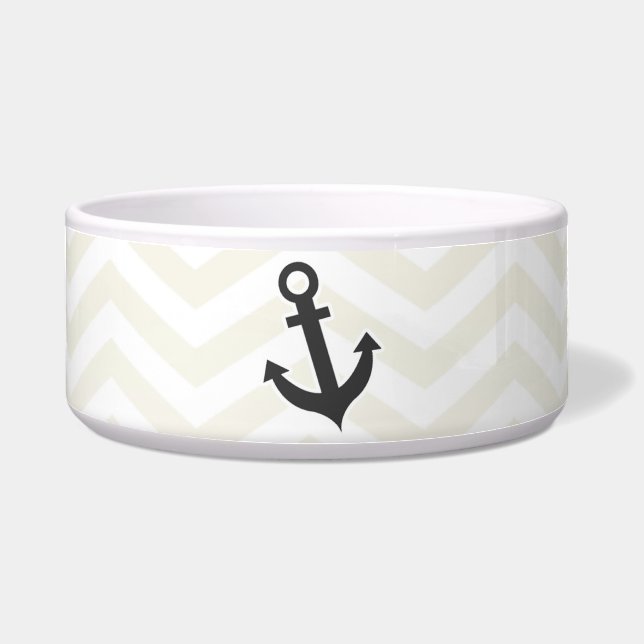 Anchor; Beige Chevron; zig zag Bowl (Front)