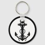 Anchor black and white keychain