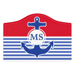 Anchor blue / Contour white + your ideas Door Sign