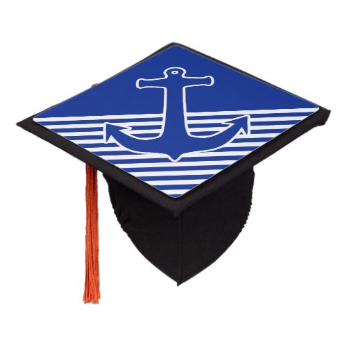 Anchor blue  Contour white  your ideas Graduation Cap Topper