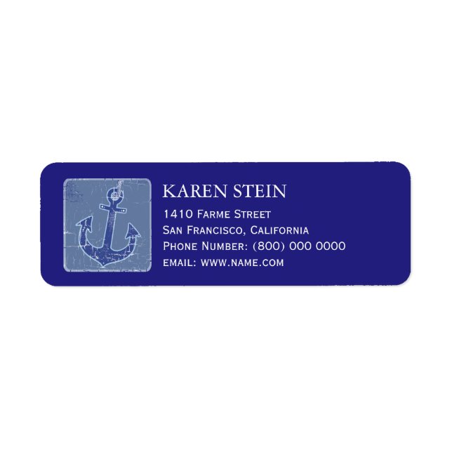 anchor blue nautical label (Front)