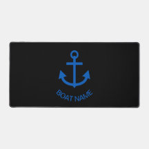 Anchor Blue Personalized Your Boat Name Black