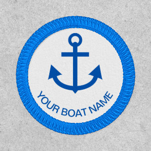 Anchor Blue Personalized Your Boat Name Patch