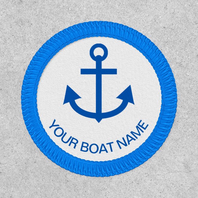 Anchor Blue Personalized Your Boat Name Patch (Front)