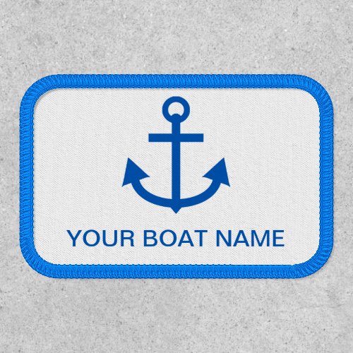 Anchor Blue Personalized Your Boat Name Patch
