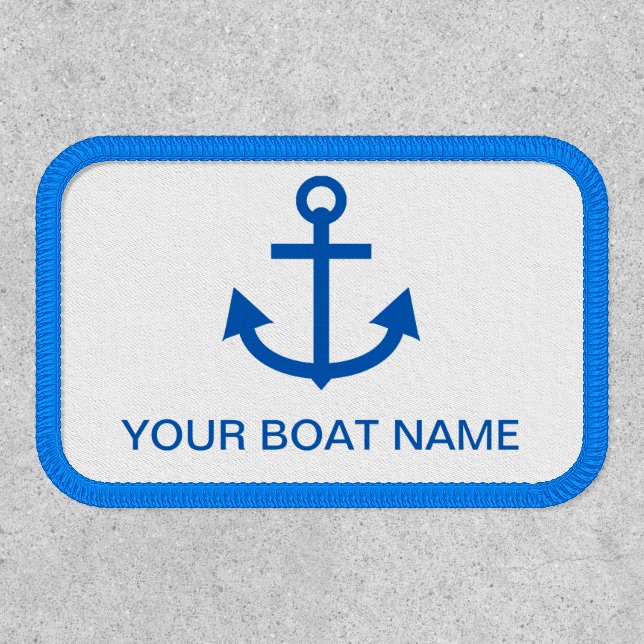 Anchor Blue Personalized Your Boat Name Patch (Front)
