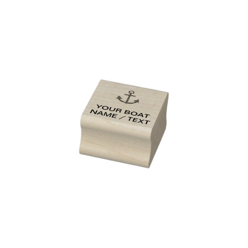Anchor Blue Personalized Your Boat Name Rubber Stamp