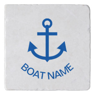 Anchor Blue Personalized Your Boat Name Trivet