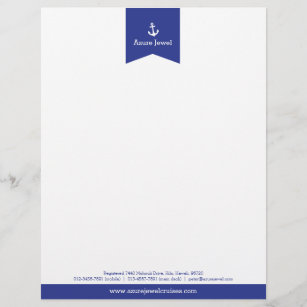 Anchor blue ribbon sailing business letterhead