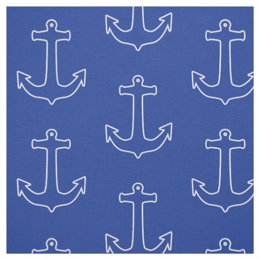 Anchor blue / white Contour + your ideas Fabric