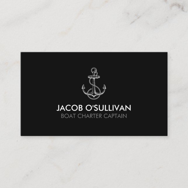 Anchor Boat Charter Fishing Business Card (Front)