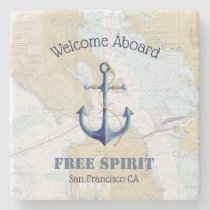 Anchor Boat Name Welcome Aboard San Francisco Bay Stone Coaster