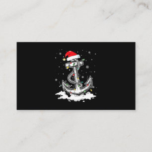 Anchor Boating Sailing Christmas Santa Hat Lights. Business Card