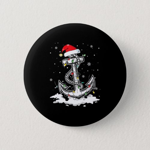 Anchor Boating Sailing Christmas Santa Hat Lights Button