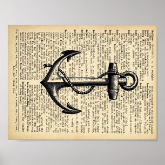 Anchor Book Page Art Poster
