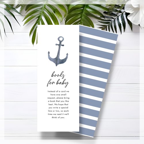 Anchor Book Request  Baby Shower Enclosure Card