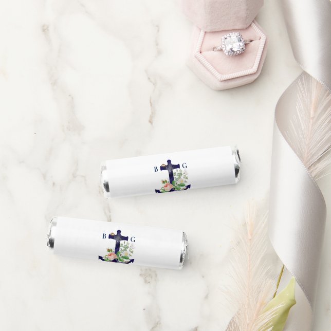 Anchor Botanical Floral Nautical Summer Wedding Breath Savers® Mints (Wedding)