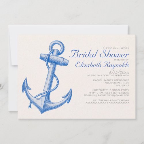 Anchor Bridal Shower Invitations