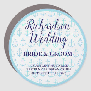 Anchor Bride & Groom Wedding Cruise Door Magnet