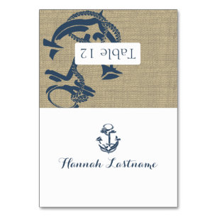 Anchor Burlap Seating Card