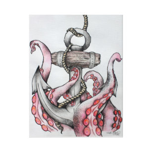 anchor octopus tattoos