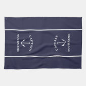 Anchor Captain Personalized Navy Kitchen Towels | Zazzle